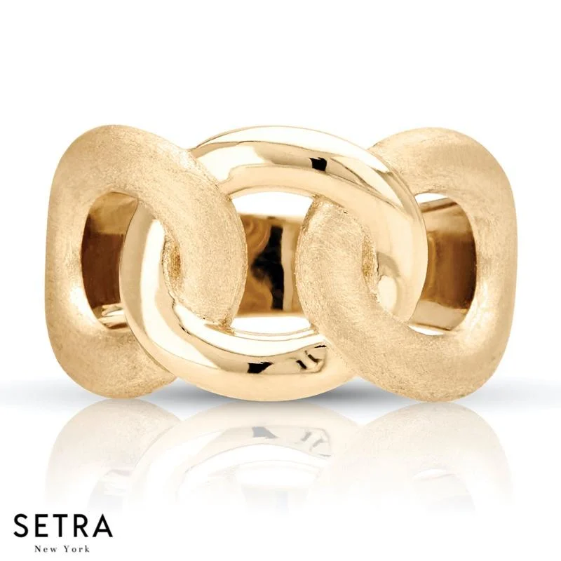 14K FINE YELLOW GOLD RING MATTE FINISH