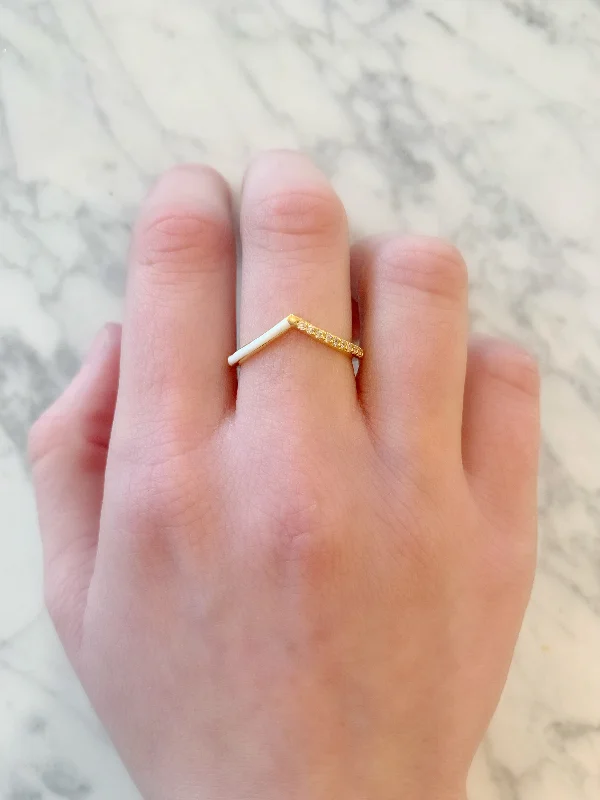 Enamel Chevron Ring