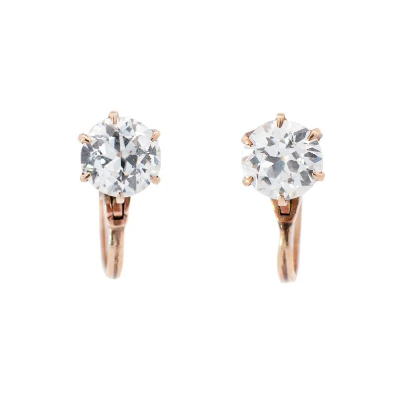 Victorian 1.80ctw Old European Diamond stud Earrings