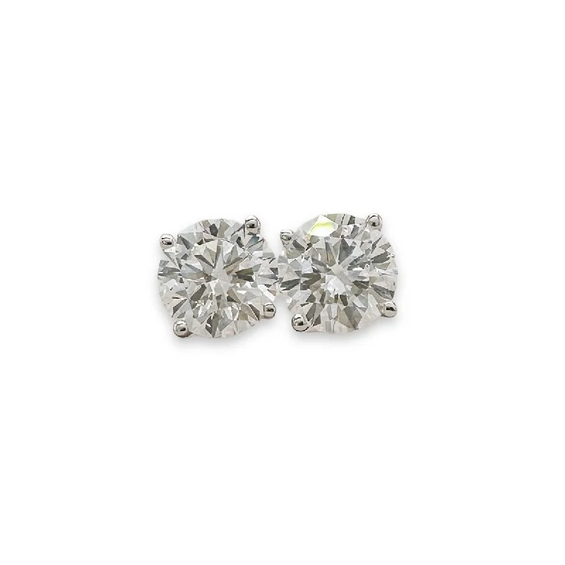 14K W Gold 1.61ctw D/VS1 Lab-Created Diamond Stud Earrings with Screw Backs IGI