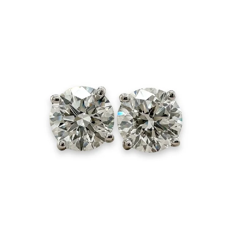 14K W Gold 2.50ctw F/VSI Lab Created Diamond Stud Earrings IGI Certified