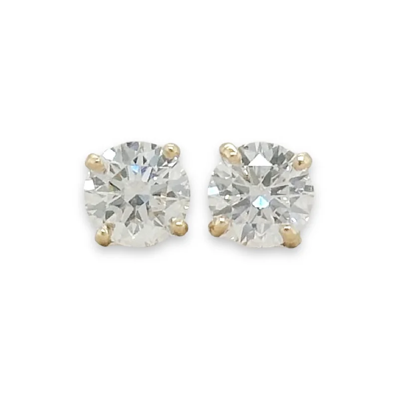 14K Y Gold 1.18cttw D/VS1 Lab-Created Diamond Stud Earrings IGI #577364034 & #574364857