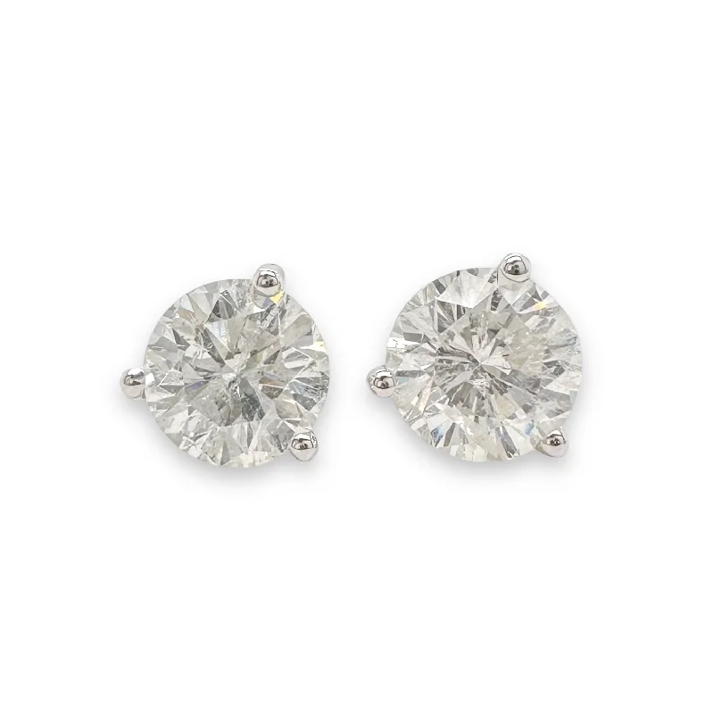 18K W Gold 2.45ctw G/SI1 Round Diamond Stud Earrings