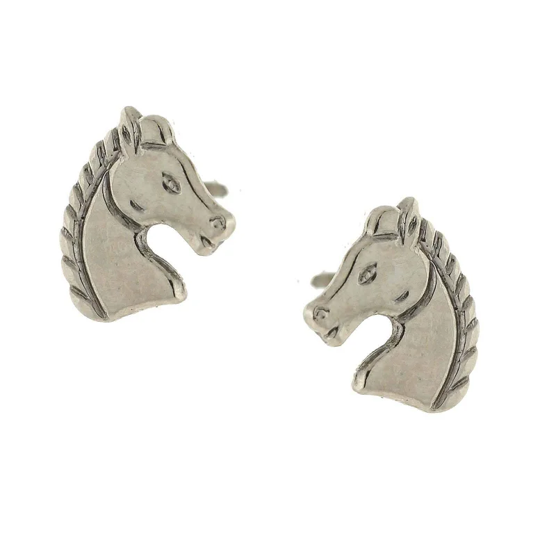 1928 Jewelry Silver Fjord Horse Stud Earrings