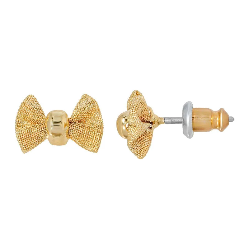 1928 Jewelry Petite Mesh Bow Stud Earrings