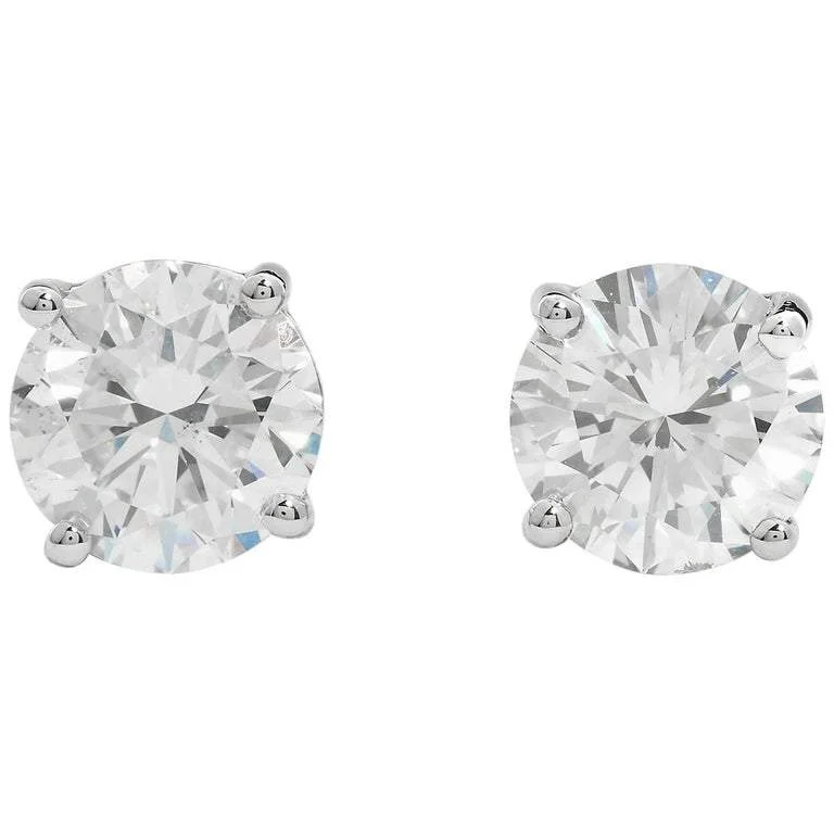 3.00 Carat Round Diamond Stud Earrings