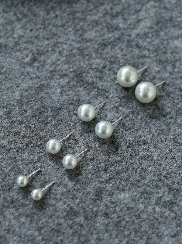 Artificial Australian White Pearl Stud Earrings