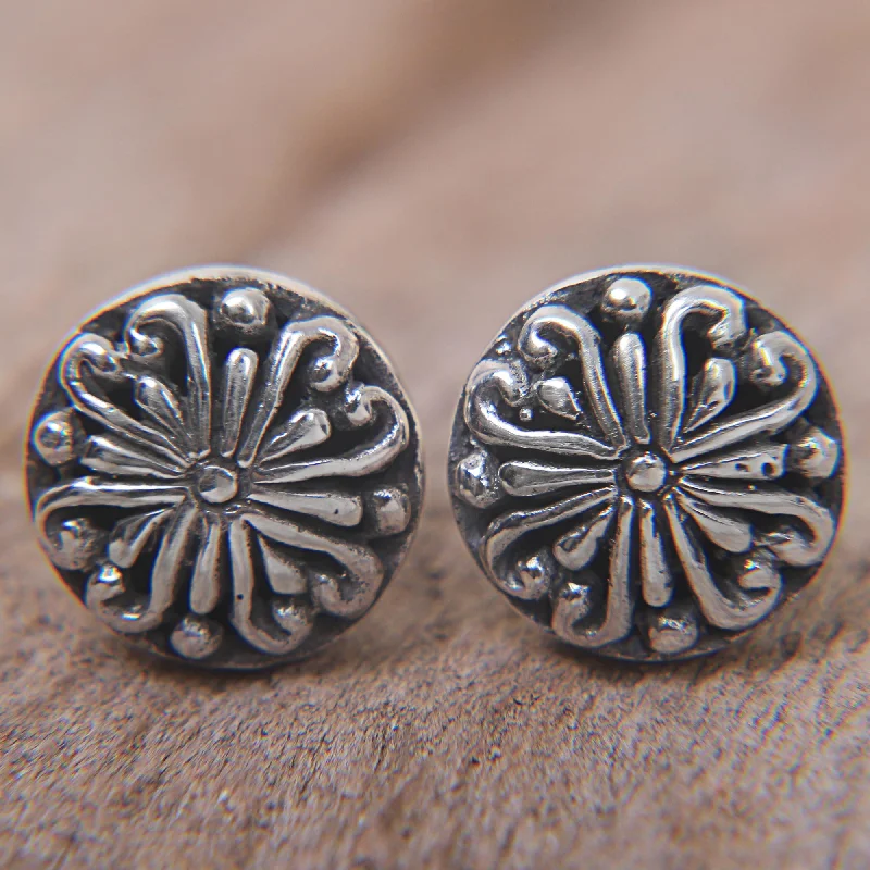 Bali Whirlpool Silver Stud Earrings