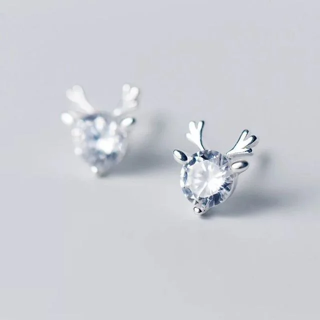 Beautiful Reindeer Rhinestone Stud Earrings