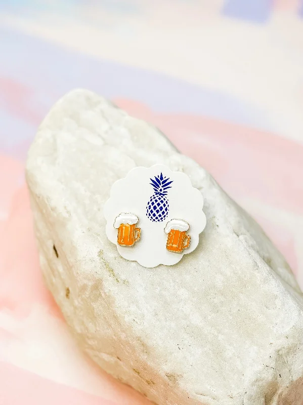 Beer Signature Enamel Stud Earrings