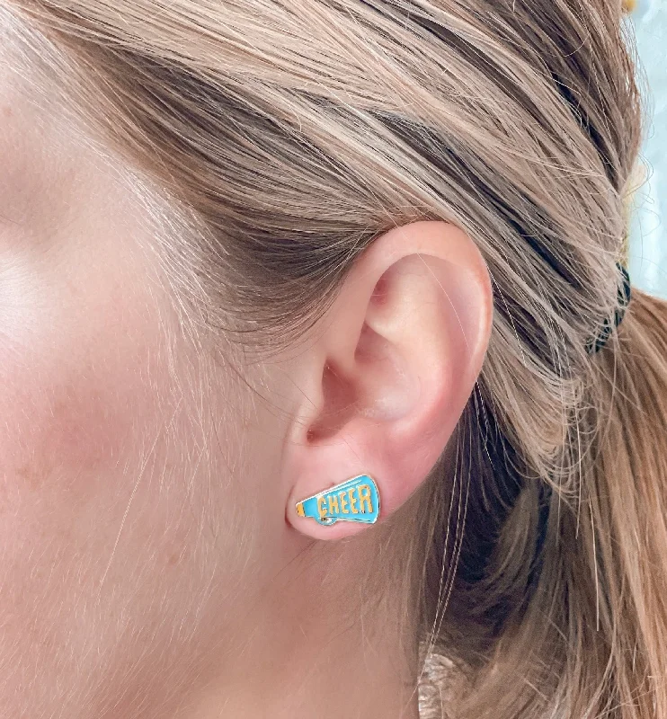 Cheer Signature Enamel Stud Earrings by Prep Obsessed