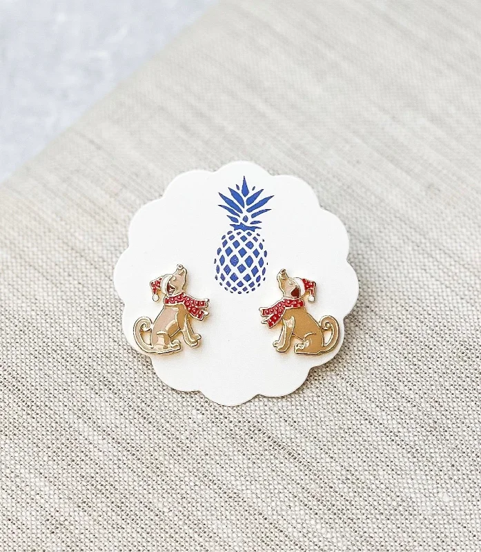 Christmas Dog Signature Enamel Stud Earrings