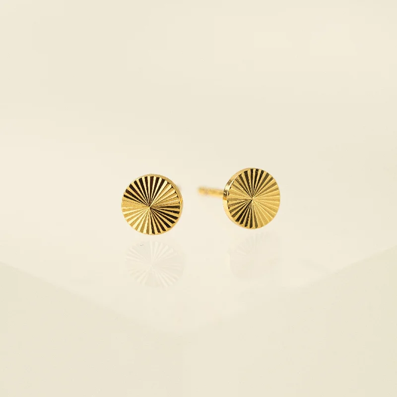 Coin Fluted Stud Earrings