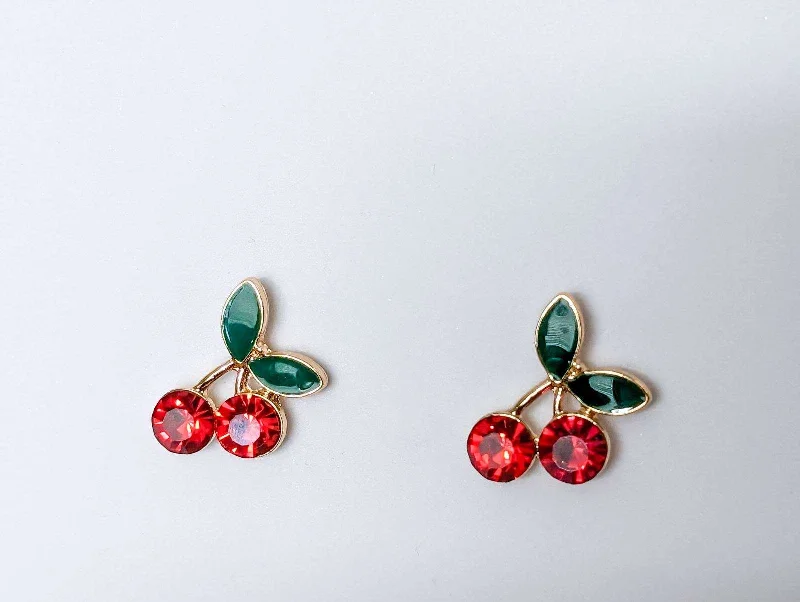 Adorable Cherry Stud Earrings