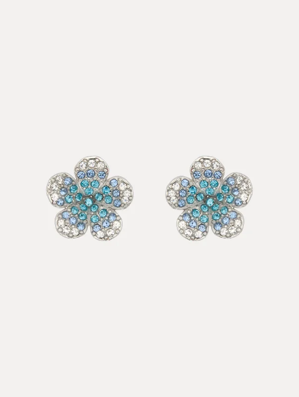 Crystal Flower Stud Earrings