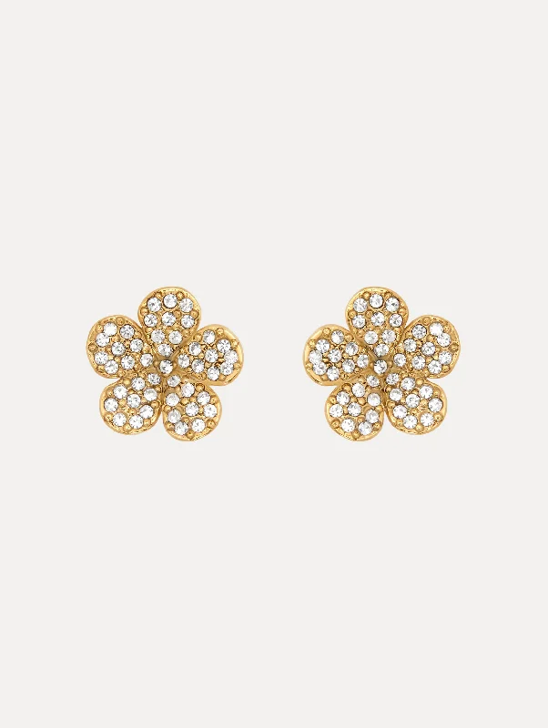 Crystal Flower Stud Earrings