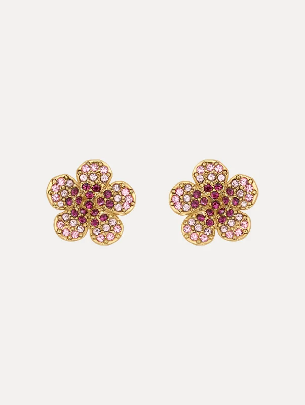 Crystal Flower Stud Earrings