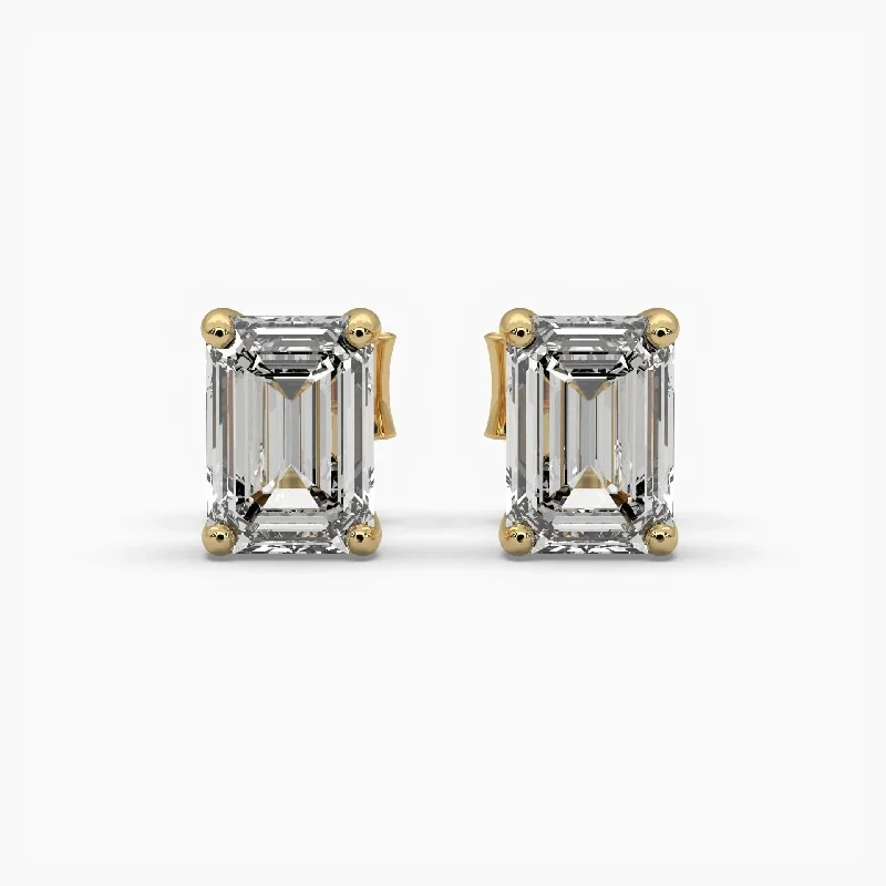 Emerald Lab Grown Diamond Stud Earrings