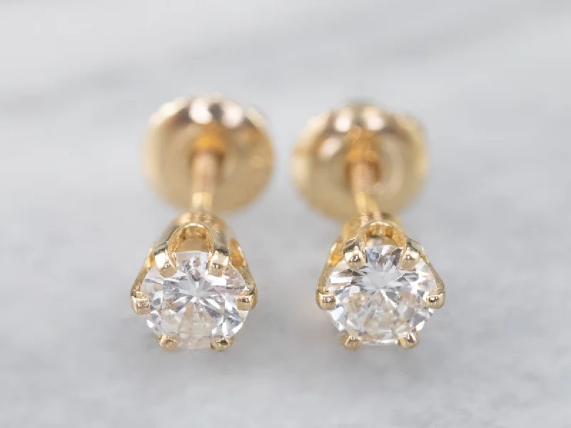 Diamond Gold Stud Earrings