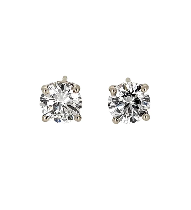 1.40ctw Round Diamond 18K White Gold Stud Earrings