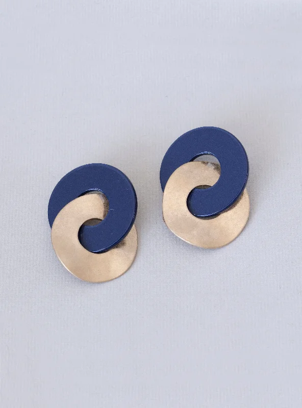 Double Circle Stud Earrings