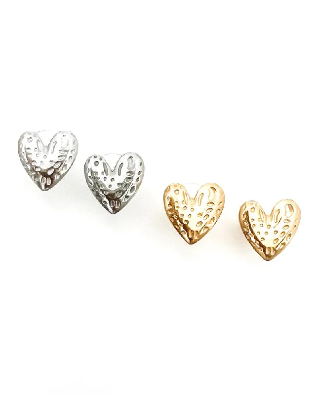 Elated Heart Stud Earrings