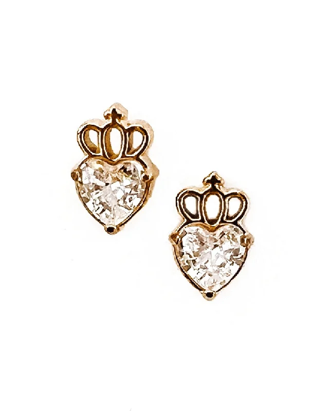 Eliana Crystal Heart Stud Earrings