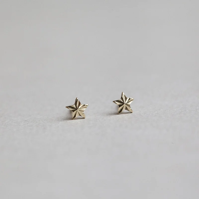 Gold Micro Star Stud Earrings