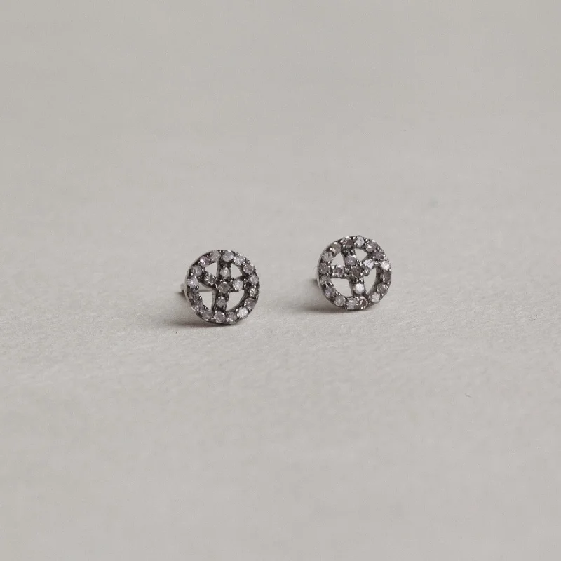 Diamond Peace Stud Earrings