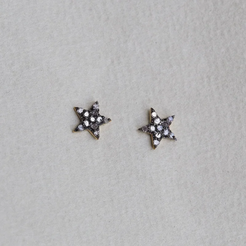 Diamond Star Stud Earrings