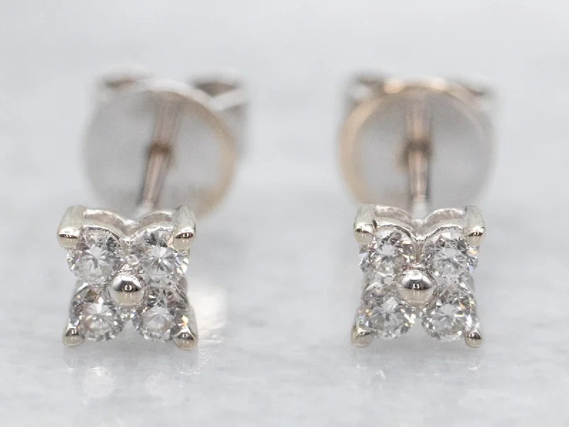 Floral Diamond Stud Earrings