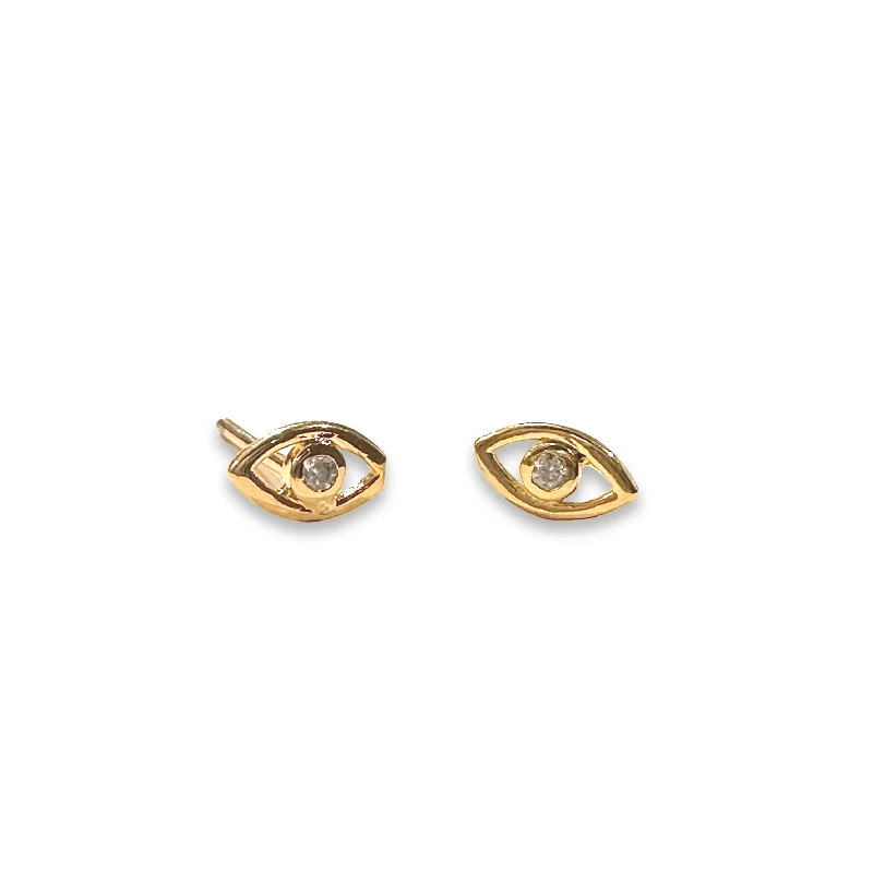 Gold Filled Evil Eye Stud Earrings