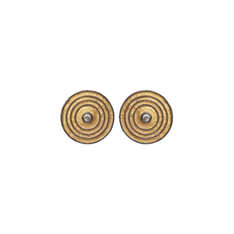 Iconography Round Textured Stud Earrings