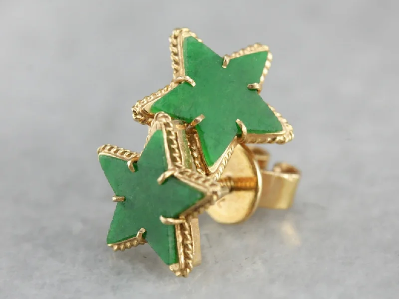 Jade Star Stud Earrings