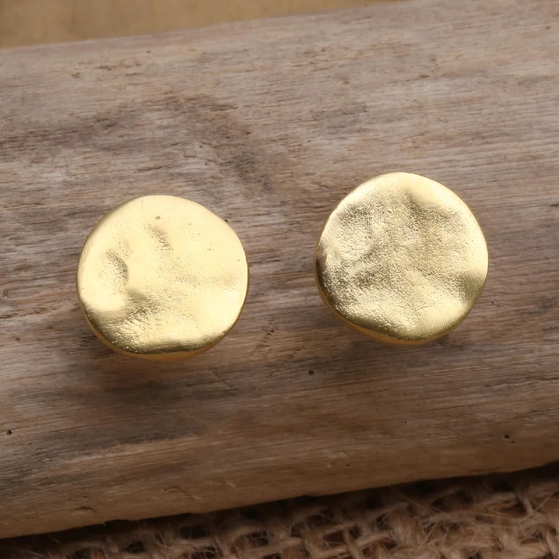 Kerupuk Handcrafted Gold-Plated Stud Earrings