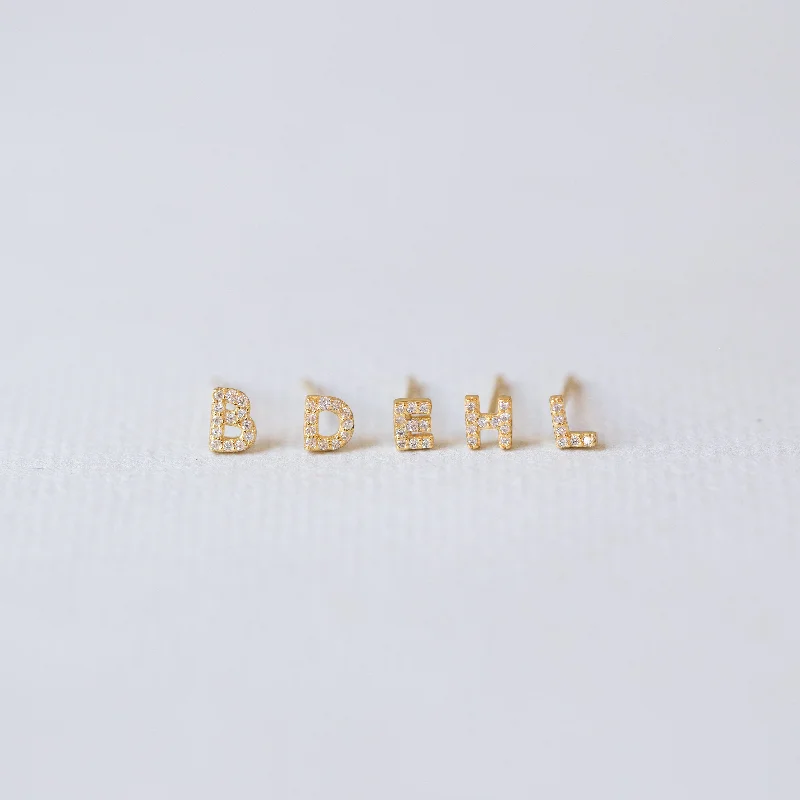 Initial Stud Earrings