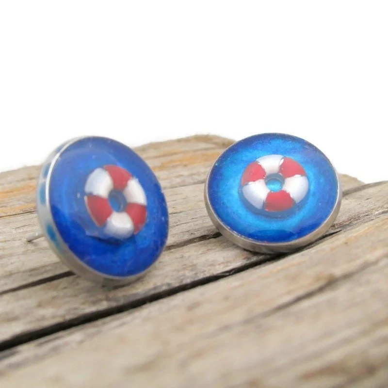 Life Ring Stud Earrings