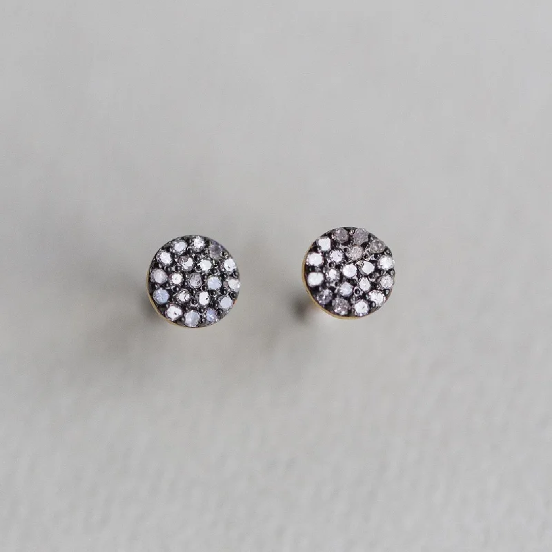 Little Diamond Disc Stud Earrings