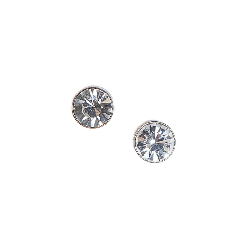 Lovett Clear Silver-Finish Crystal Stud Earrings