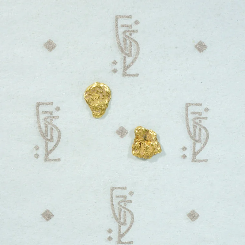 Natural High Karat Gold Nugget Stud Earrings