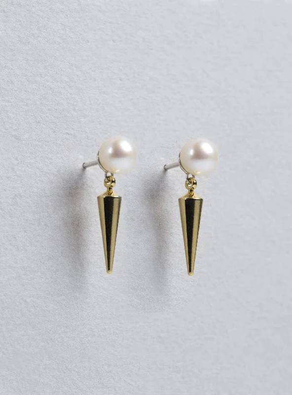 Pearl and Spike Stud Earrings