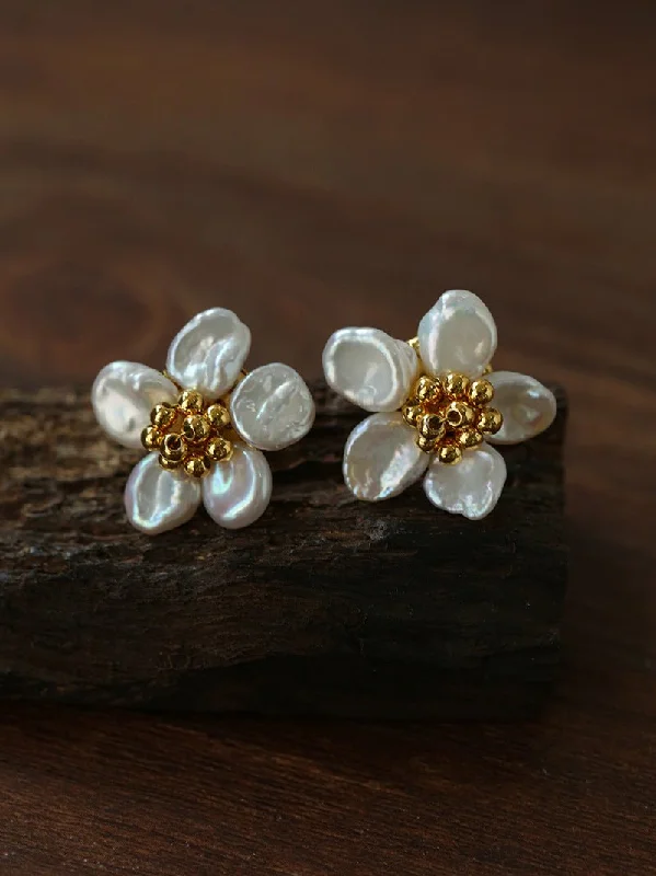 Pearl Floret Stud Earrings