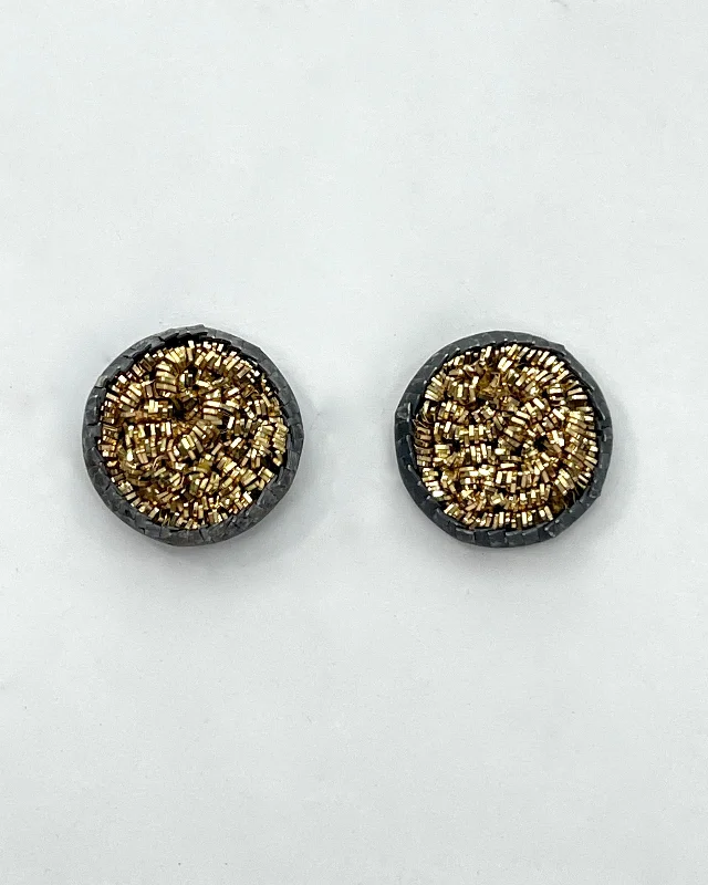 Himatsingka Sparkler Golden Stud Earrings