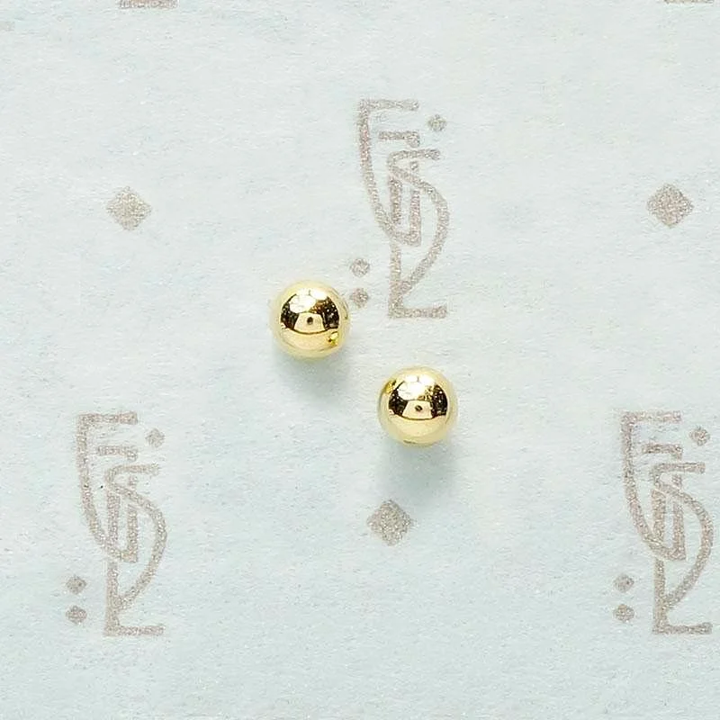 Recycled 14k Gold 3mm Ball Stud Earrings