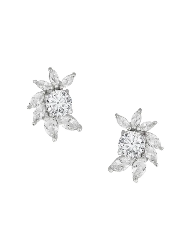 Round and Marquise CZ Stud Earrings