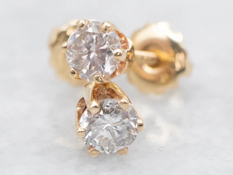 Screw Back Diamond Stud Earrings