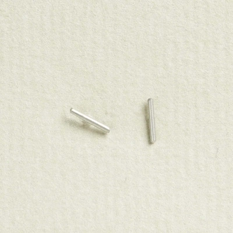 Silver Super Mini Bar Stud Earrings