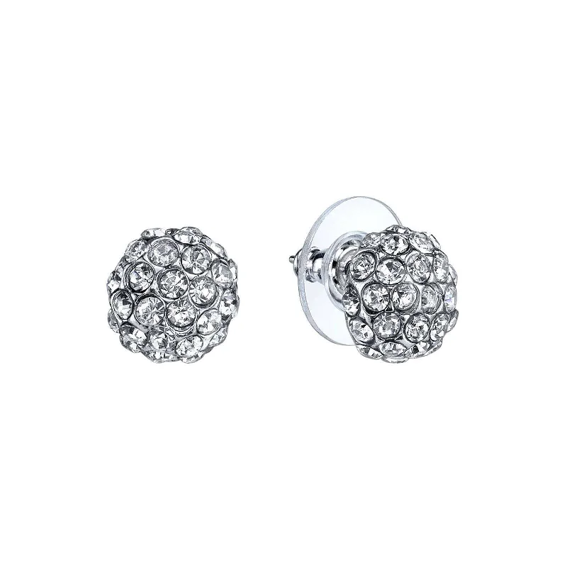 1928 Bridal Pave Crystal Stud Earrings