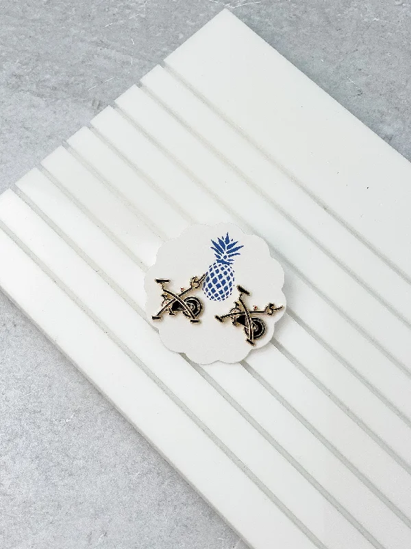 Spin Bike Enamel Stud Earrings by Prep Obsessed