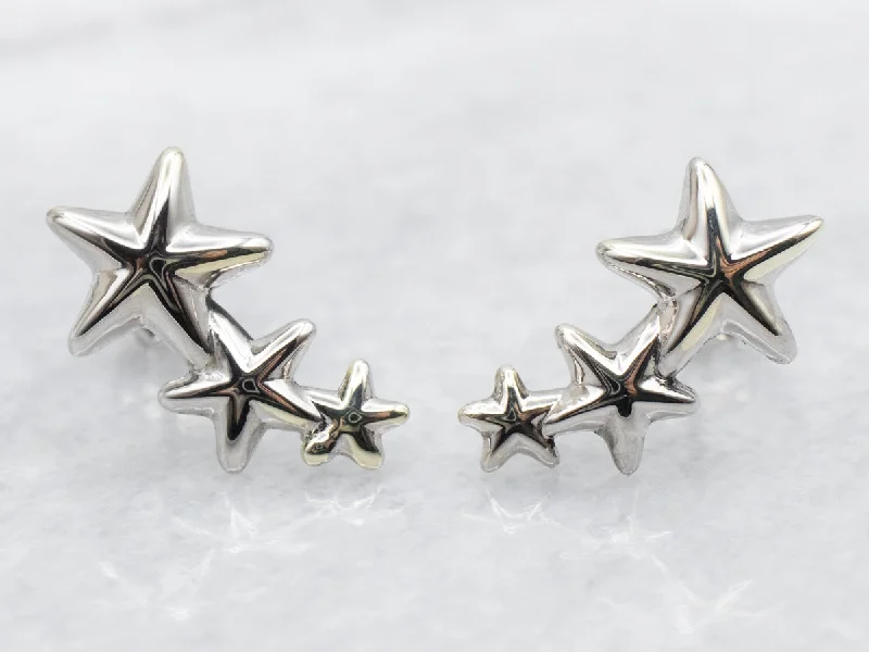 Star Drop Stud Earrings